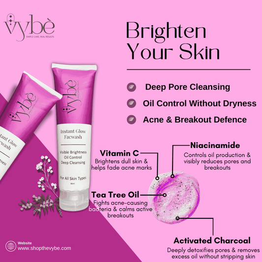 Vybe Oil Control Power Pack – 2× Instant Glow Facewash